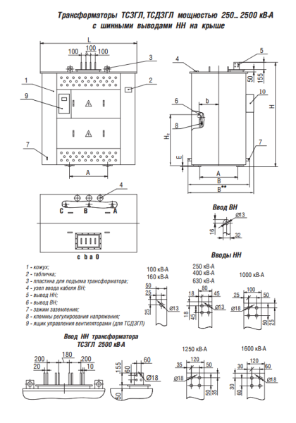 ТСЗГЛ 250/6,3/0,4 Д/Ун-11 У3 трансформатор НН