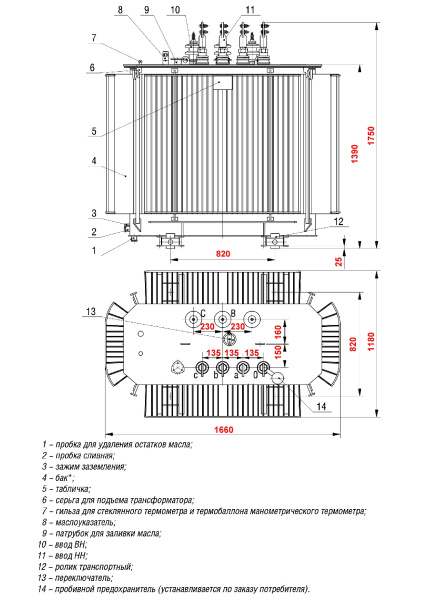 Трансформатор ТМГ21 1000/6/0,4 У/Ун-0 У1