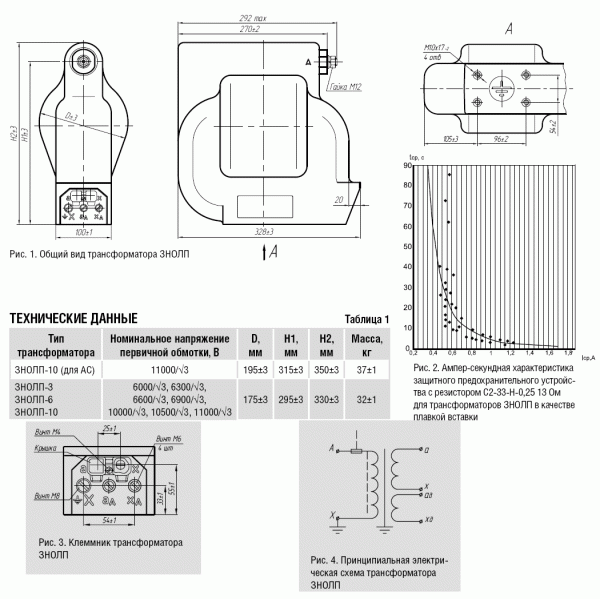 Трансформатор ЗНОЛП-6 6300/√3 100/√3 100 0,5 У3